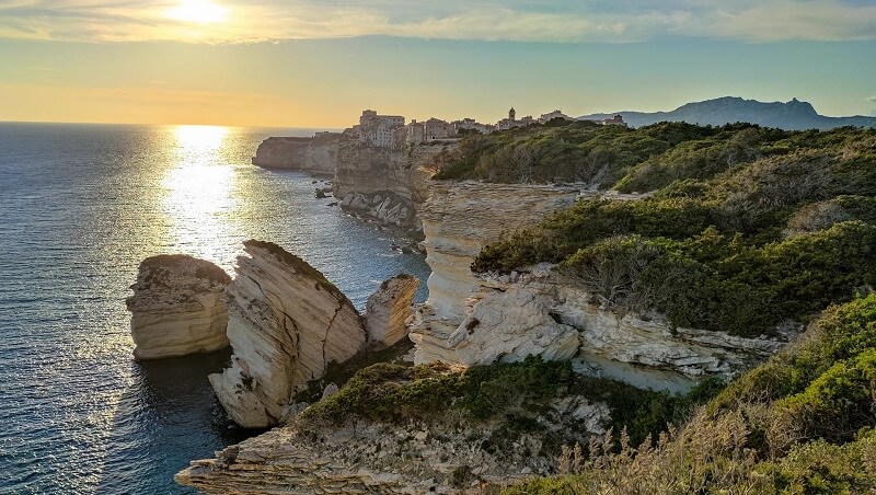 Korsika Camping Bonifacio Abenstimmung am meer